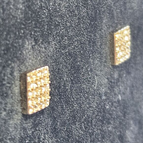 *Sale* Fossil Rose Gold Tone Square Earrings With Clear Rhinestone Accents - Picture 6 of 12